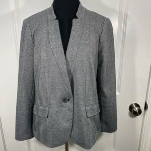 Talbots Gray Herringbone Women's Blazer Size 12P